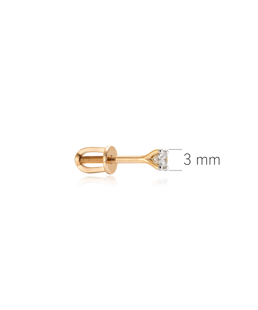 Yellow gold earring with diamond (1 pc) 0.09ct