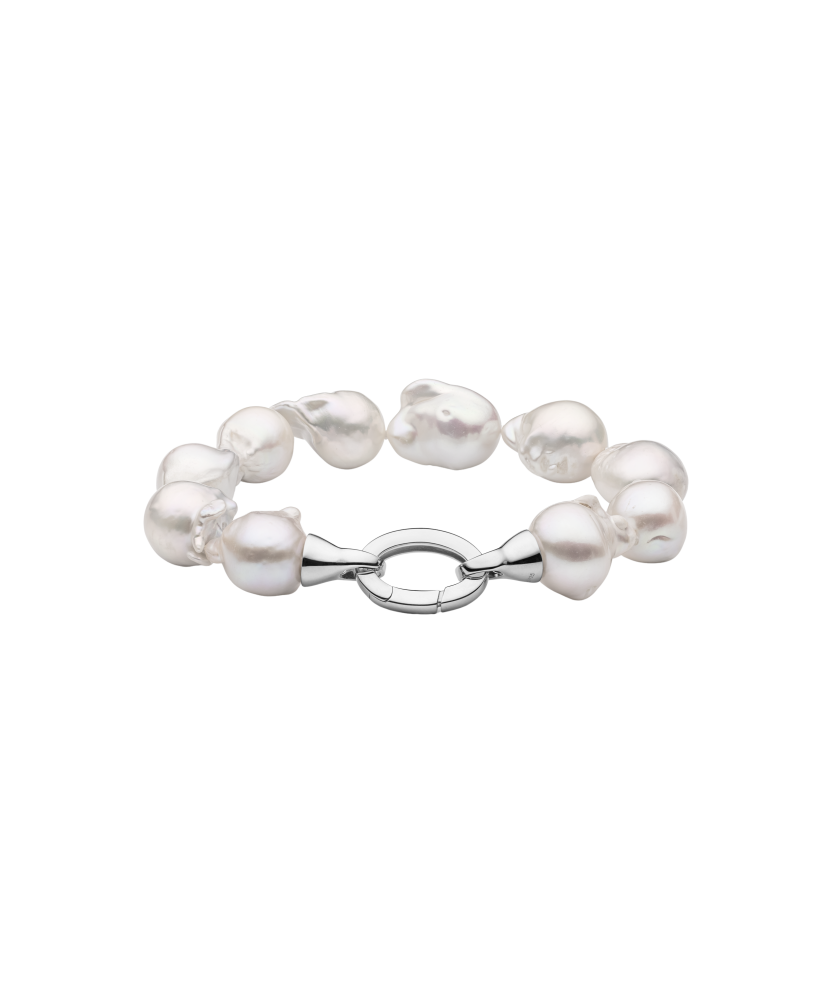 Bracelet with Kasumi pearls and silver