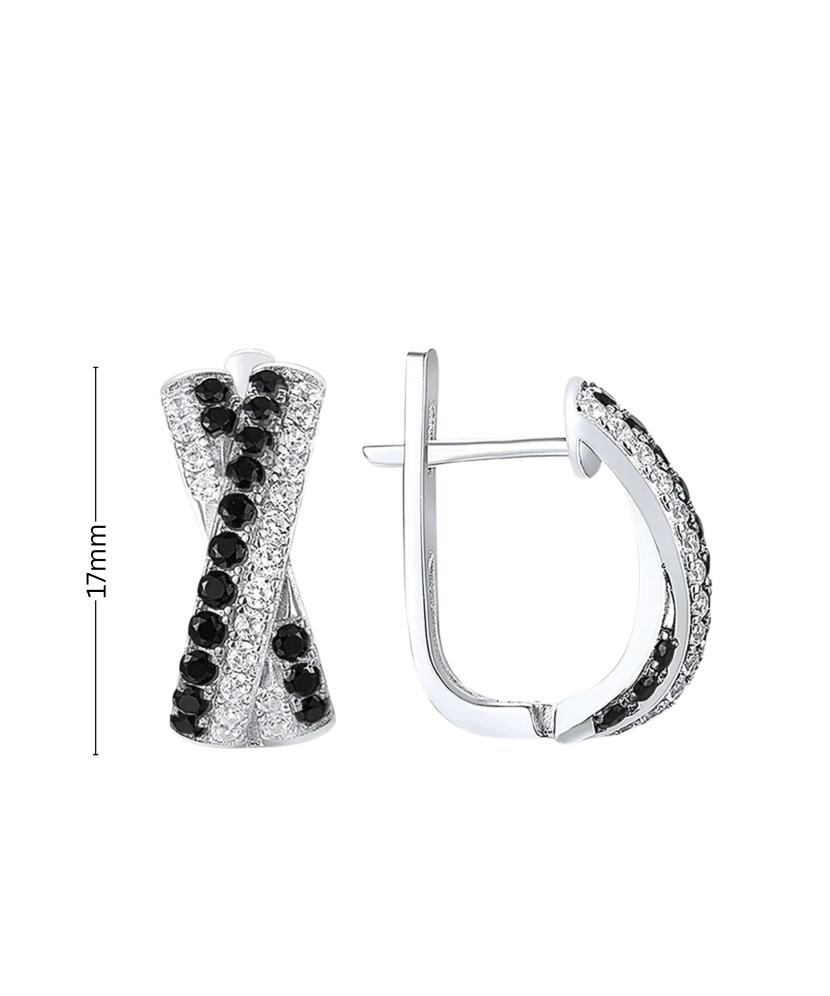 Sterling Silver earrings with zircons and spinels