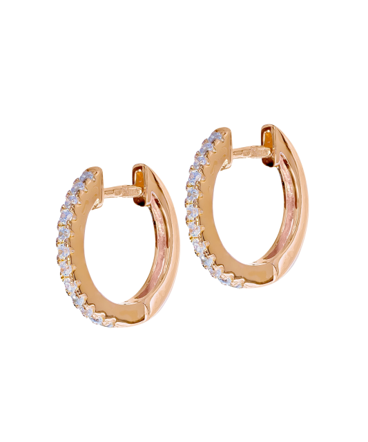 Gilded sterling silver earrings with zircons