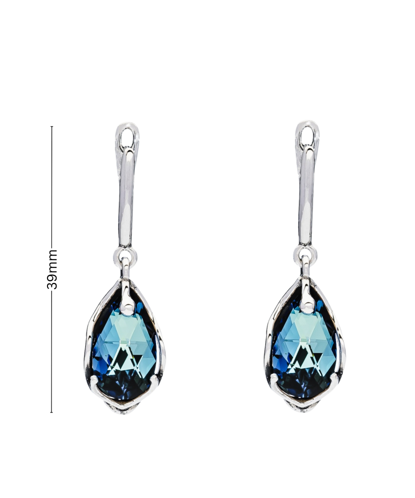 Серьги из серебра с кристаллом