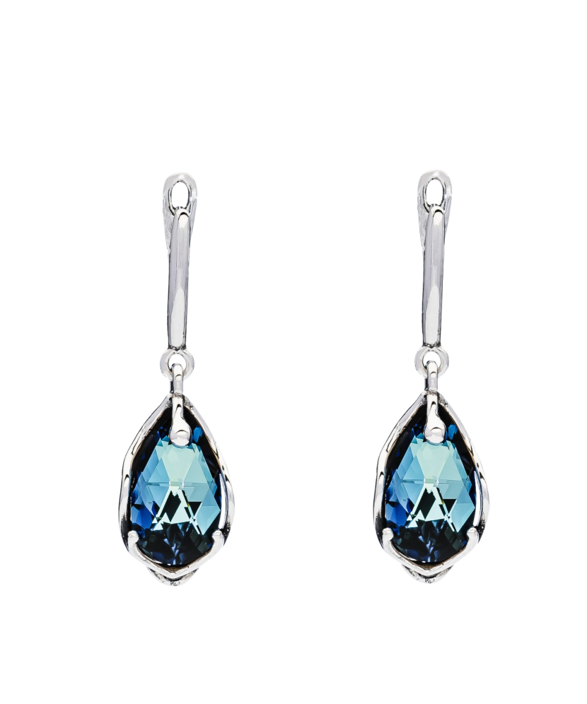 Sterling silver earrings with crystal