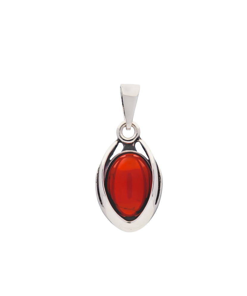 Sterling silver pendant with coral