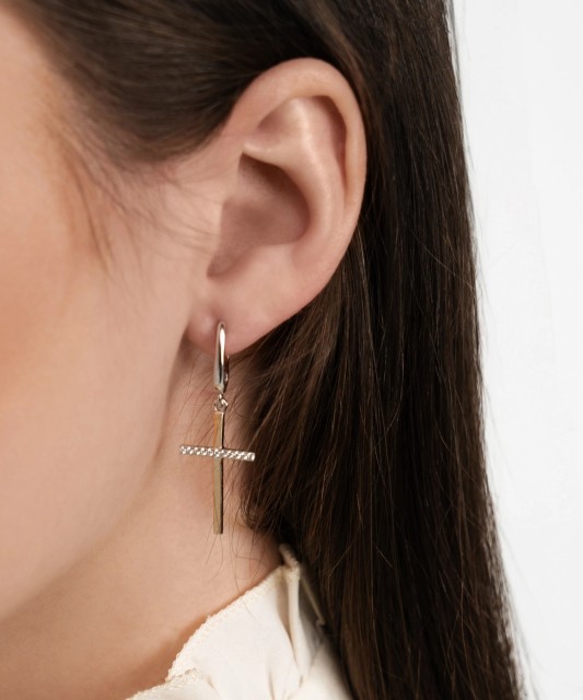 Sterling silver earrings gold plated with zircons