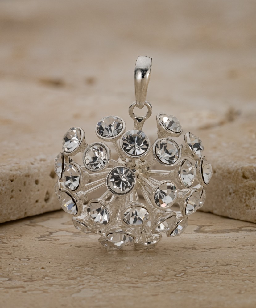 Sterling silver pendant with crystals
