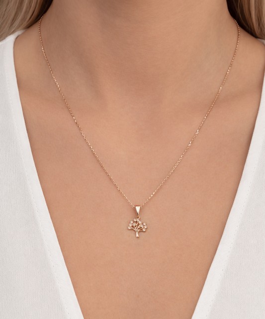 Gold pendant with zircons "Tree of life"