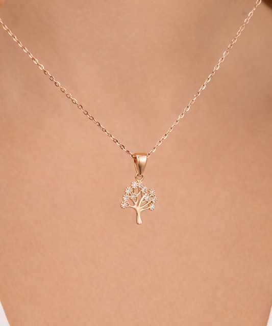 Gold pendant with zircons "Tree of life"