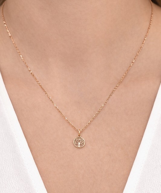 Gold pendant with zircons "Tree of life"