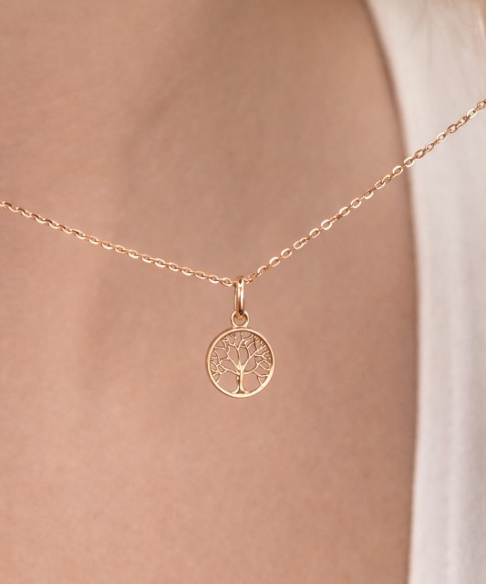 Золотой подвеска с цирконами "Древо жизни"