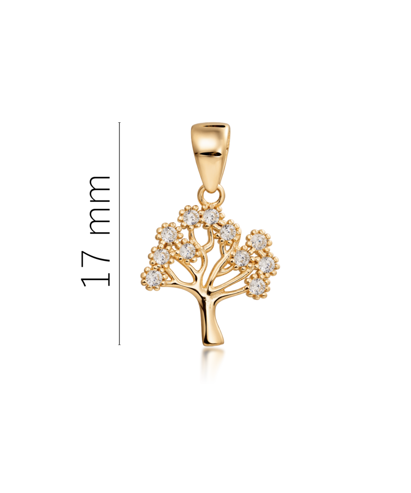 Yellow gold pendant with zircons "Tree of Life"