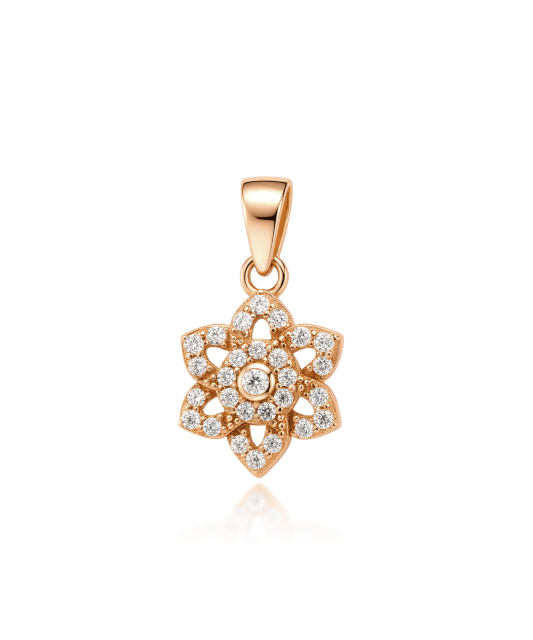 Gold pendant with zircons