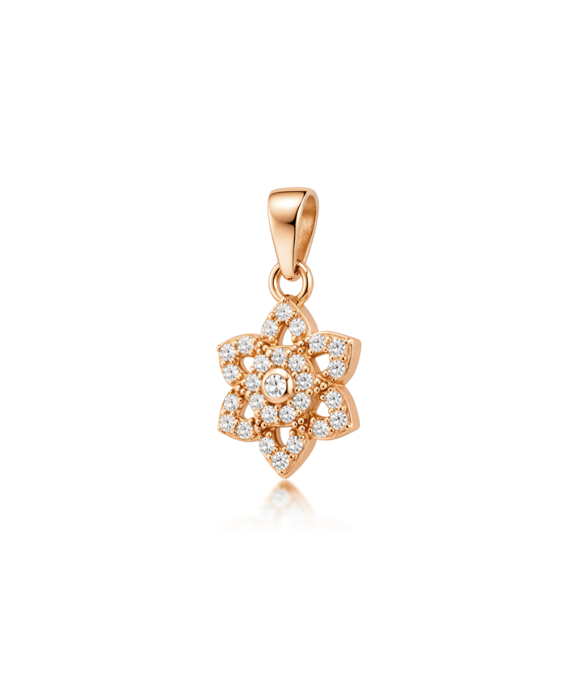 Gold pendant with zircons