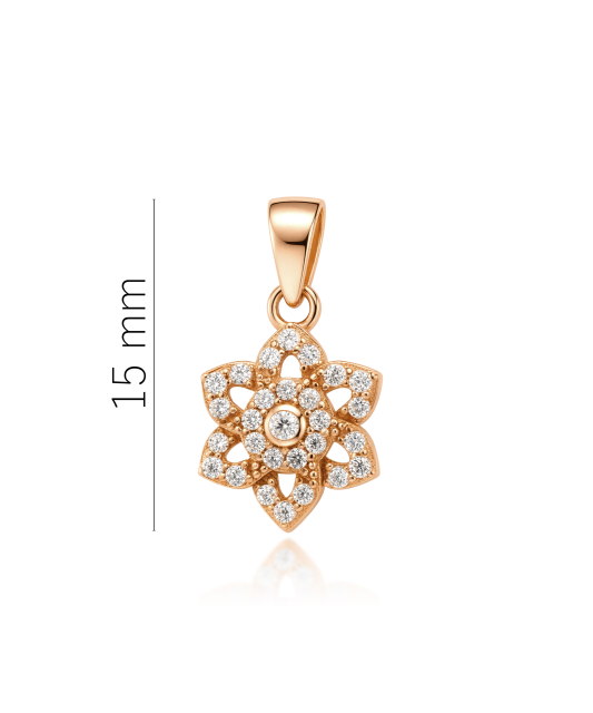 Gold pendant with zircons