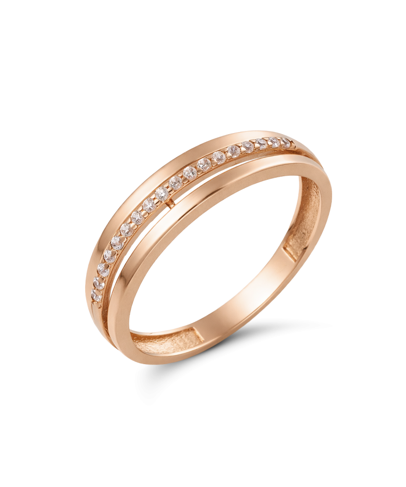 Gold ring with zircons