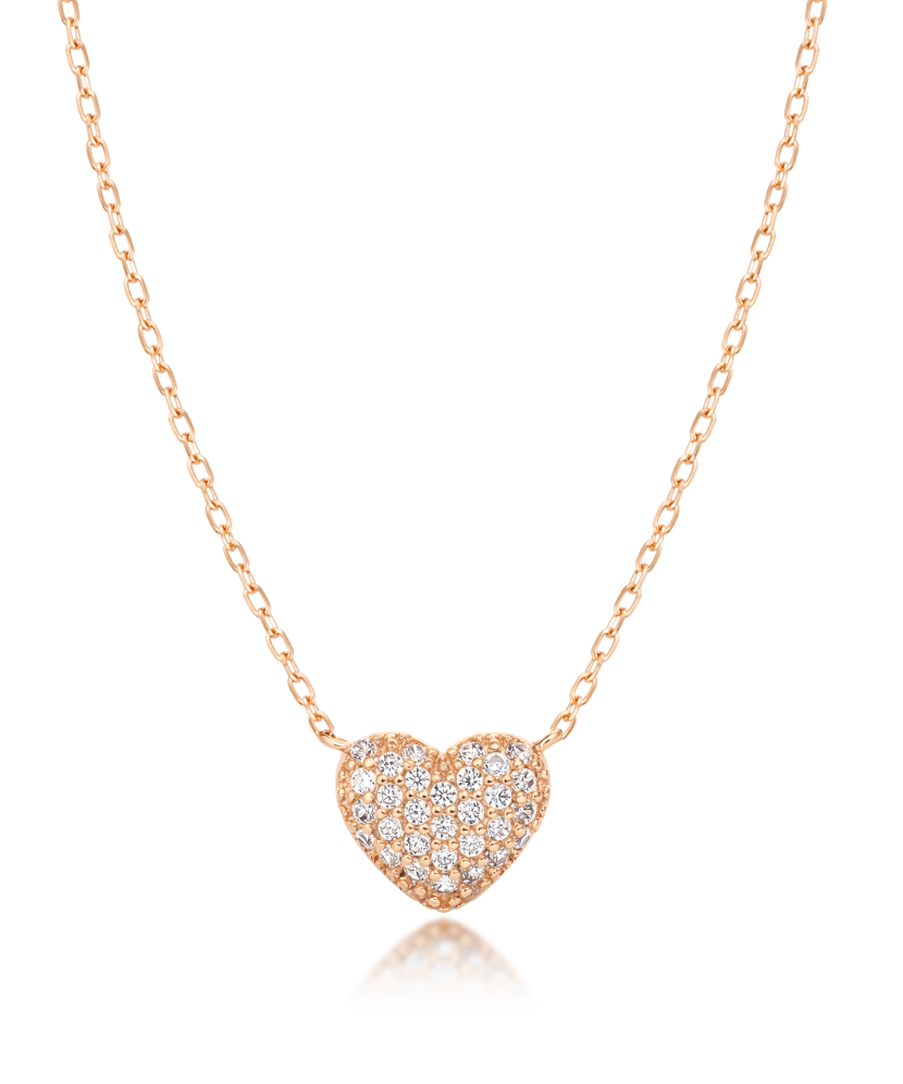 Gold chain with zirconium pendant "heart"