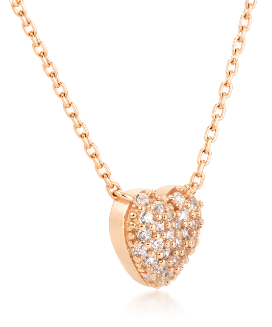 Gold chain with zirconium pendant "heart"