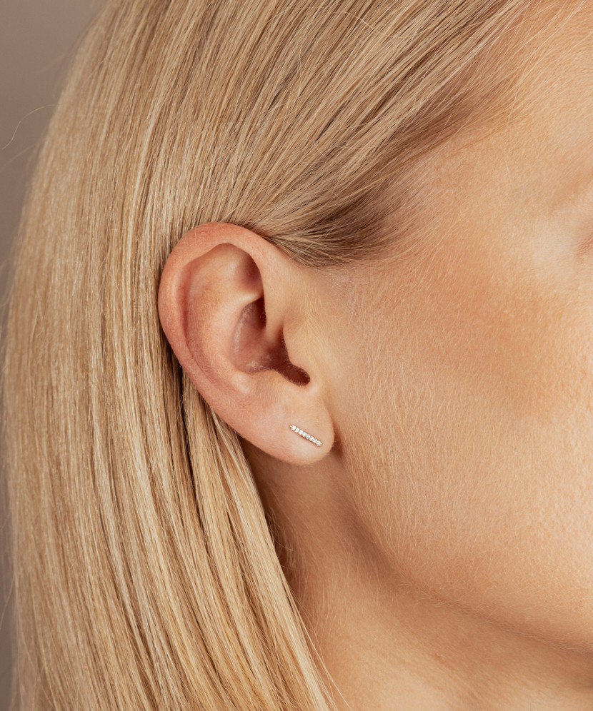 White gold earrings with zircons