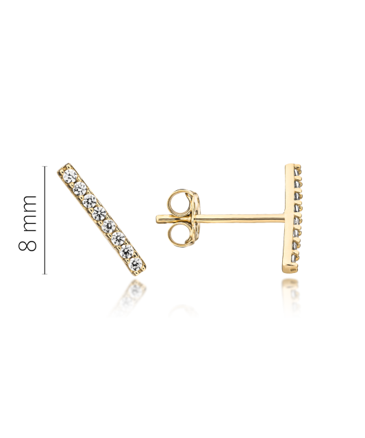 Серьги из желтого золота с цирконами