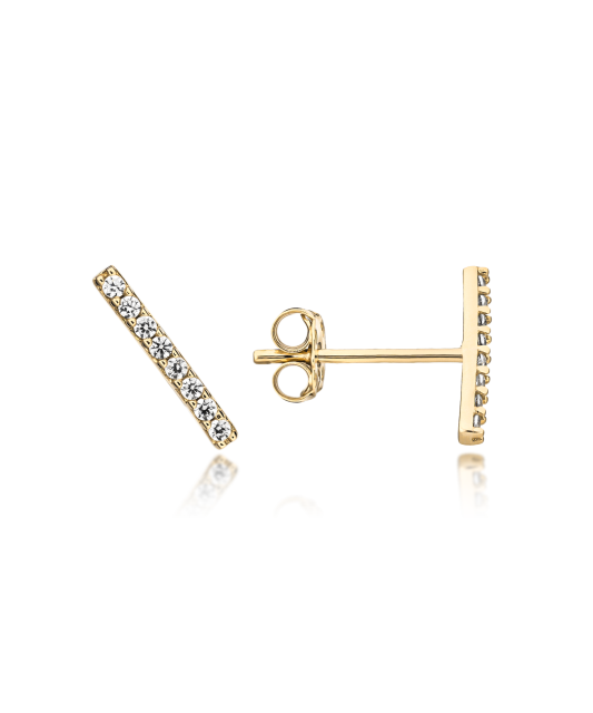 Yellow gold earrings with zircons