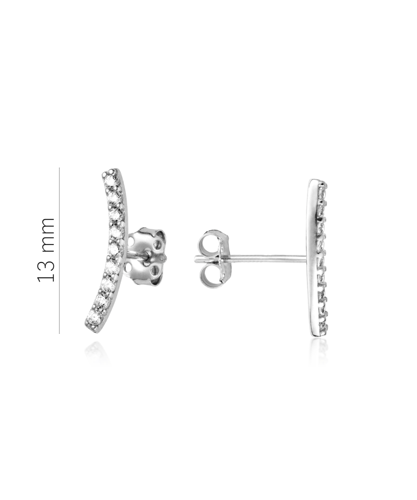 Серьги из белого золота с цирконами