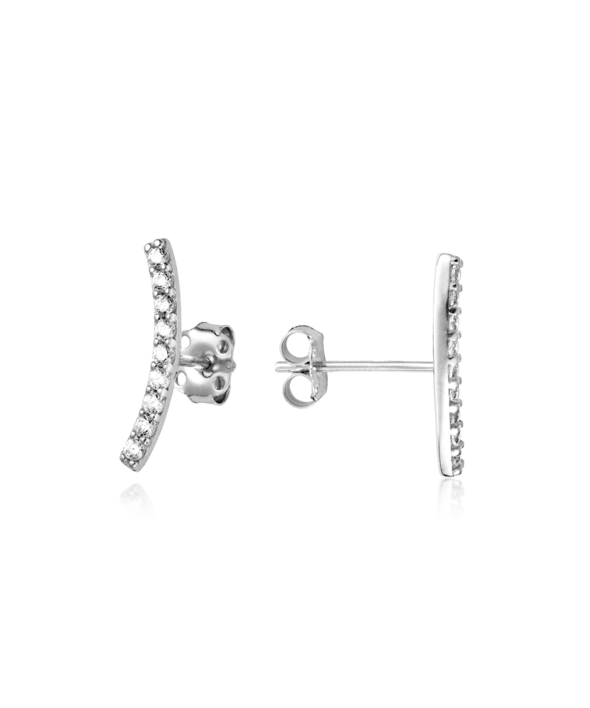 White gold earrings with zircons