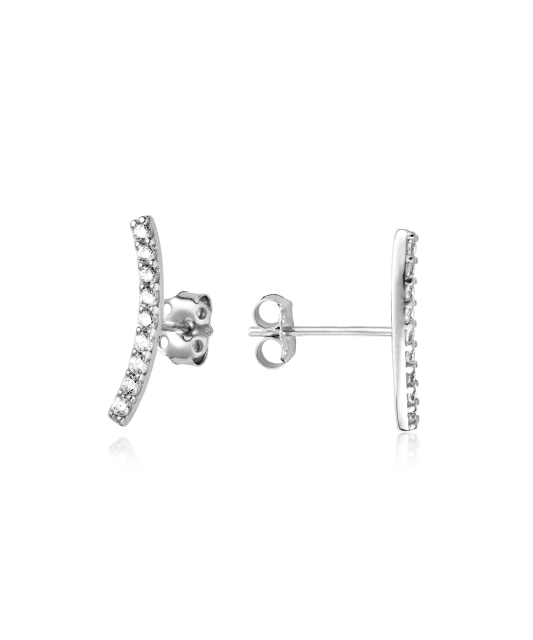 White gold earrings with zircons