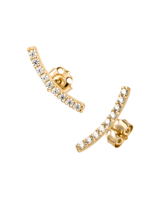 Yellow gold earrings with zircons