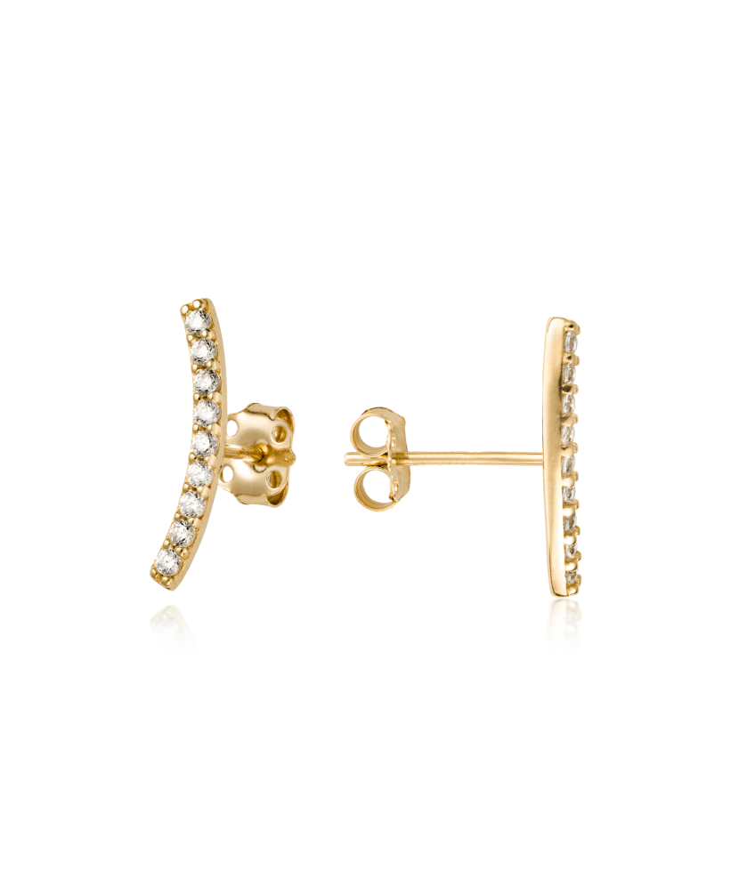 Серьги из желтого золота с цирконами