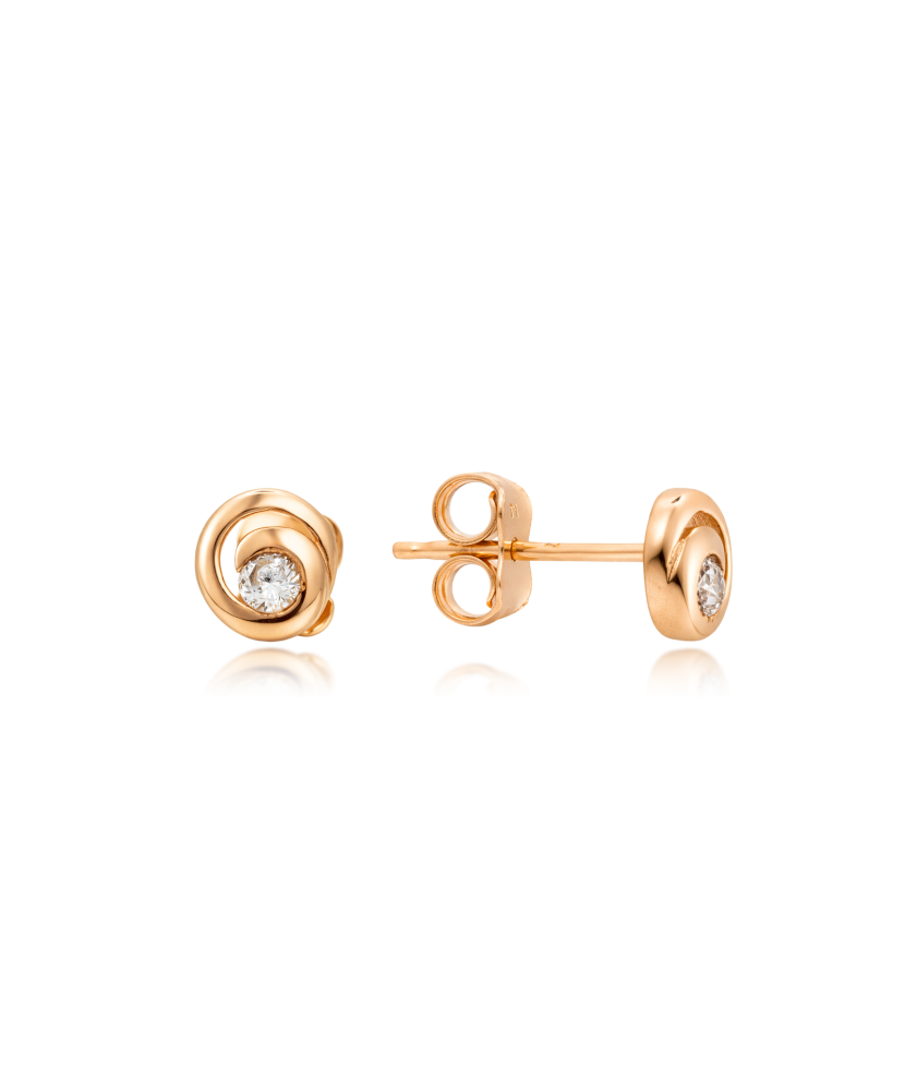 Gold earrings with zircons