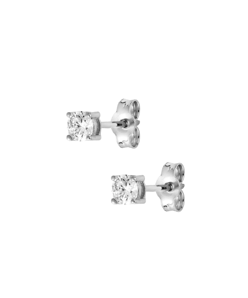 White gold earrings with zircons