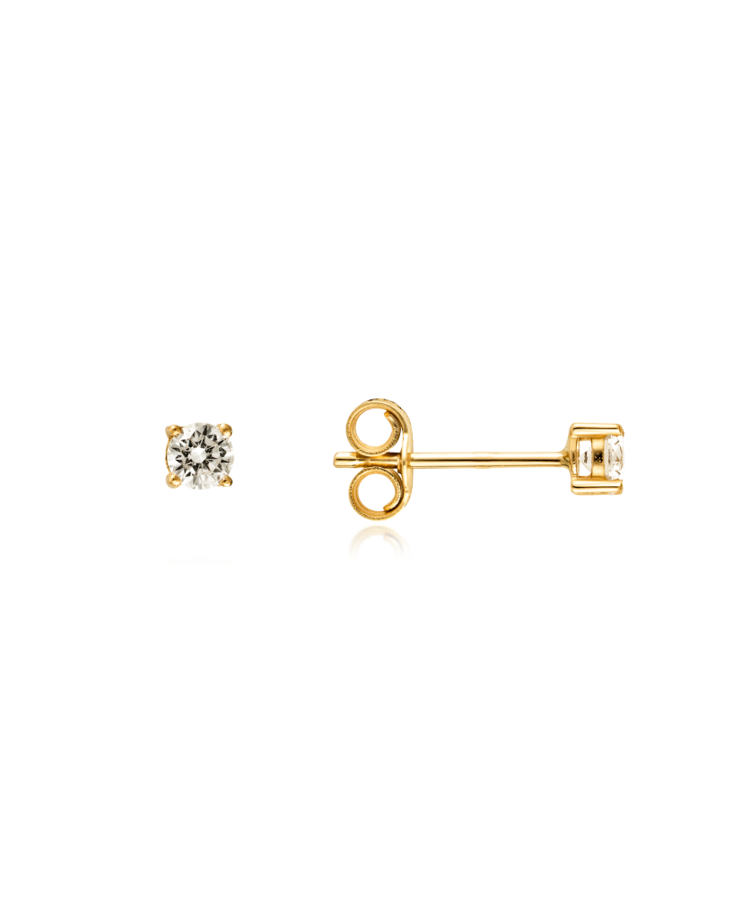 Yellow gold earrings with zircons