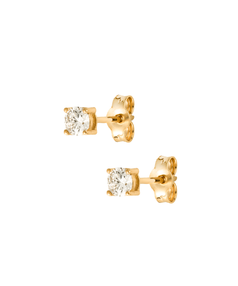 Серьги из желтого золота с цирконами