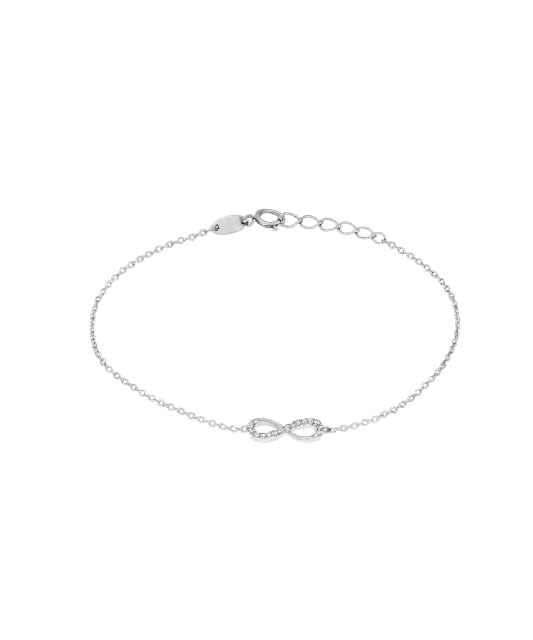 White gold bracelet with zircons "Infinity"