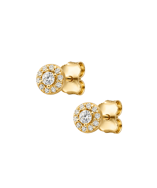 Yellow gold earrings with zircons