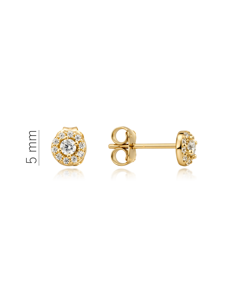Yellow gold earrings with zircons