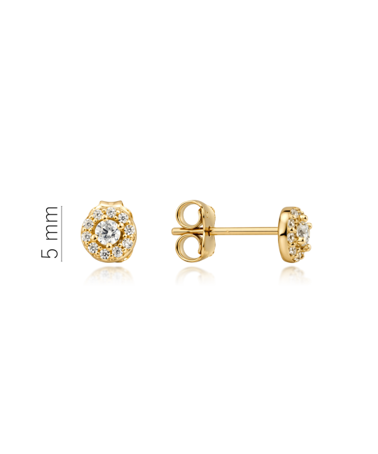 Yellow gold earrings with zircons