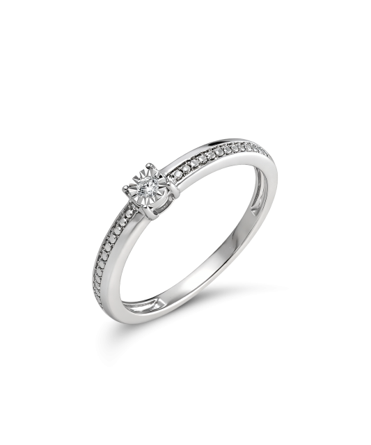 White gold ring with diamonds