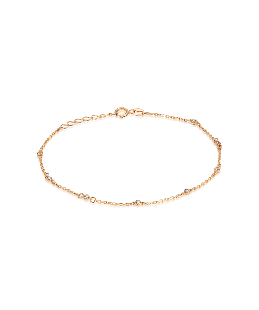 Gold bracelet with zircons