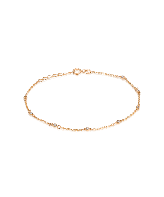 Gold bracelet with zircons