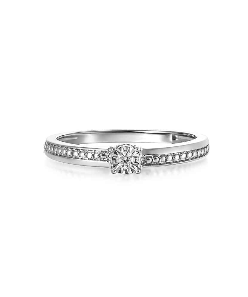 White gold ring with diamonds