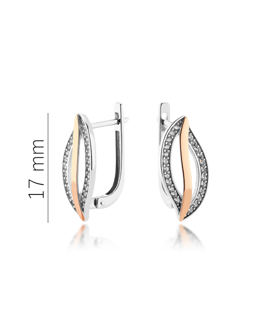 Sterling silver earrings gold plated with zircons