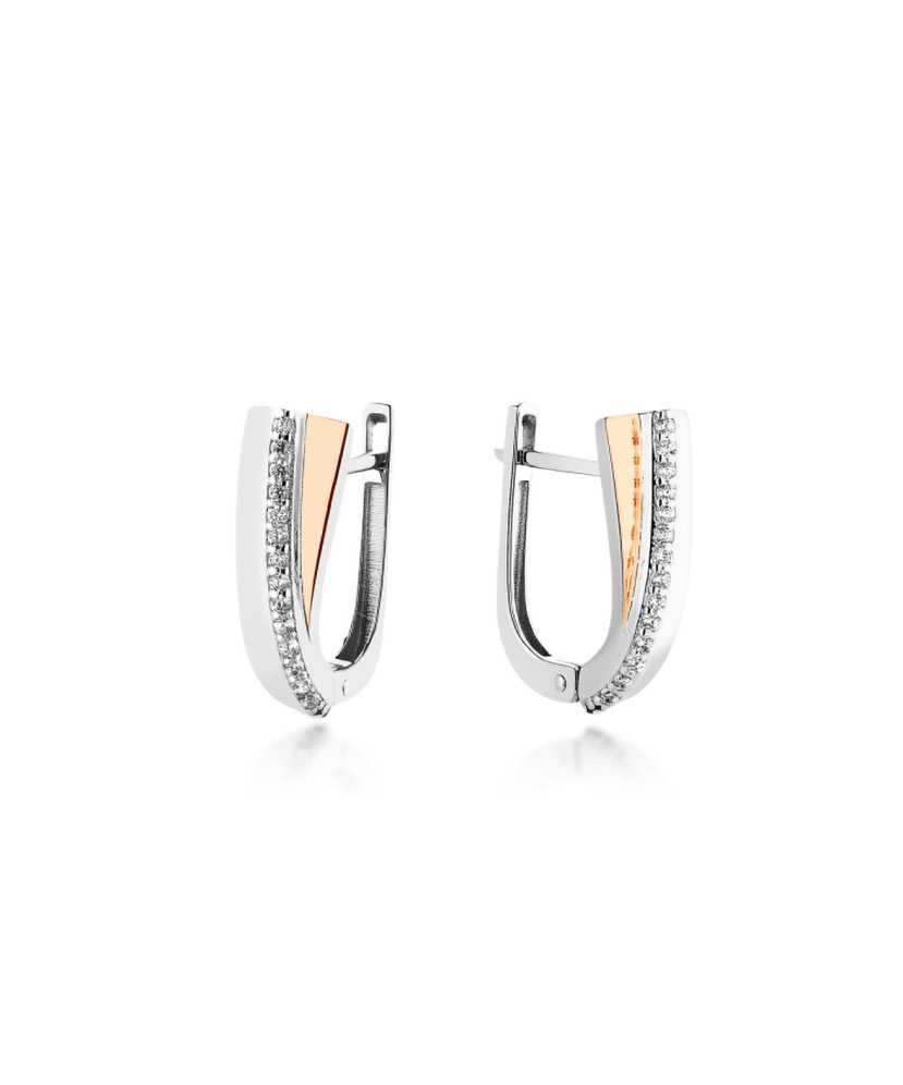 Серьги из позолоченного серебра с цирконами