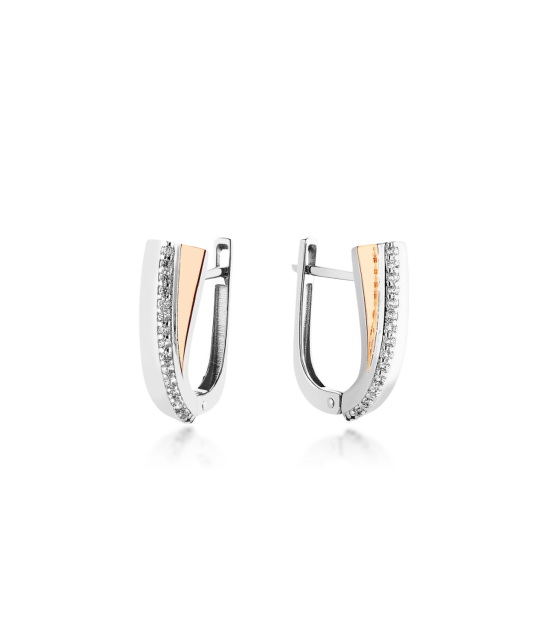 Серьги из позолоченного серебра с цирконами