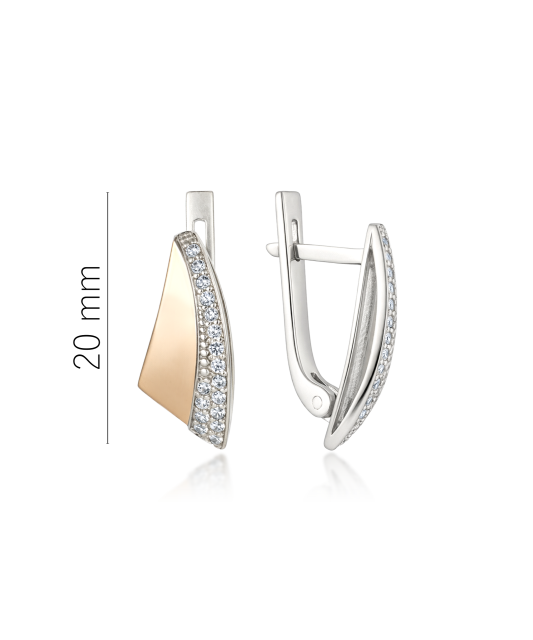 Серьги из позолоченного серебра с цирконами