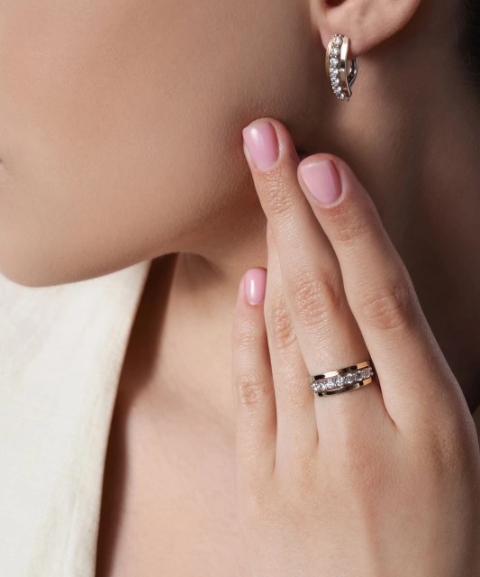 Серьги из позолоченного серебра с цирконами