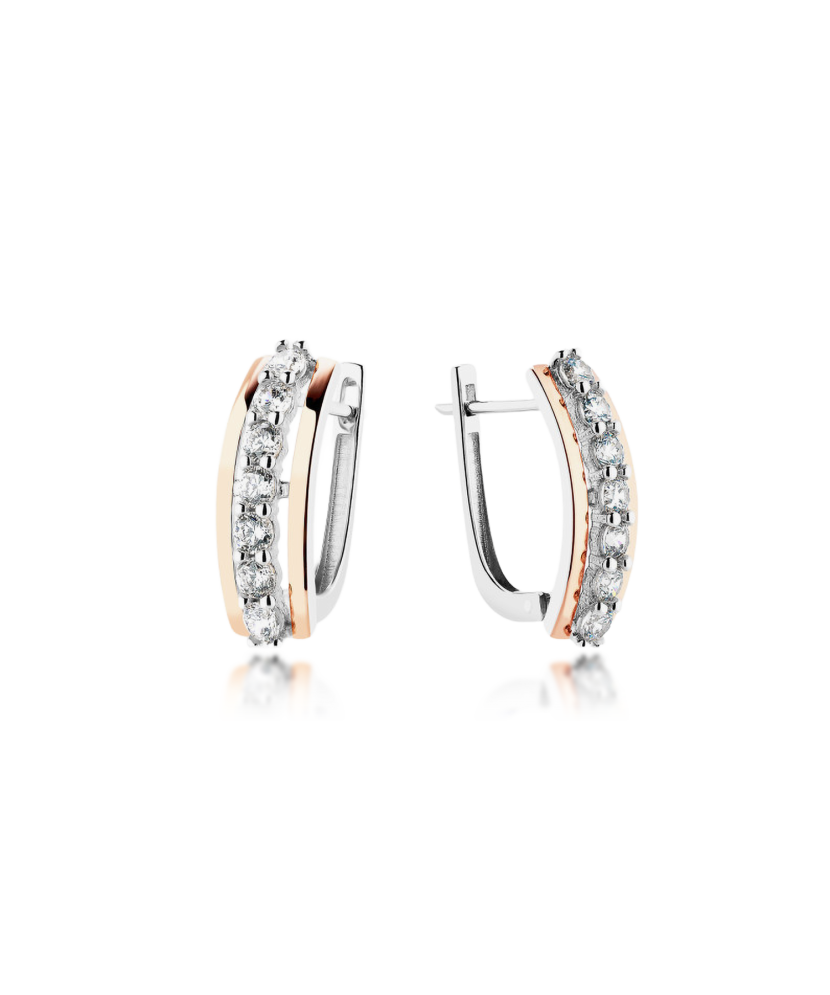 Sterling silver earrings gold plated with zircons
