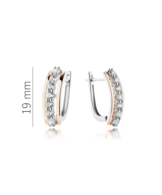 Sterling silver earrings gold plated with zircons