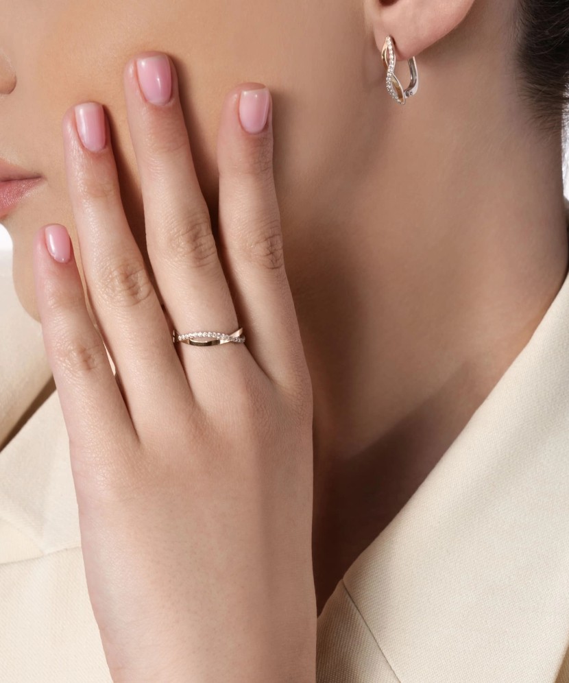 Sterling silver earrings gold plated with zircons