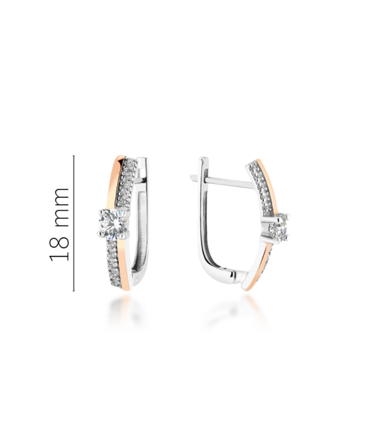 Sterling silver earrings gold plated with zircons