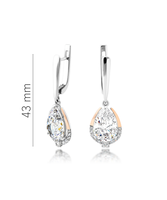Sterling silver earrings gold plated with zircons